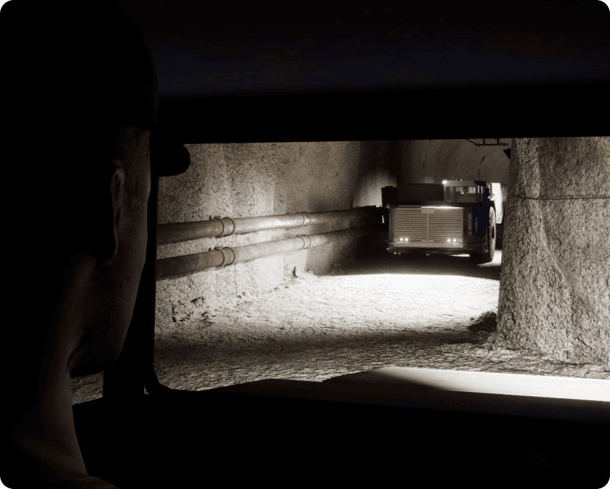 Top-down view of simulated warehouse with multiple robots